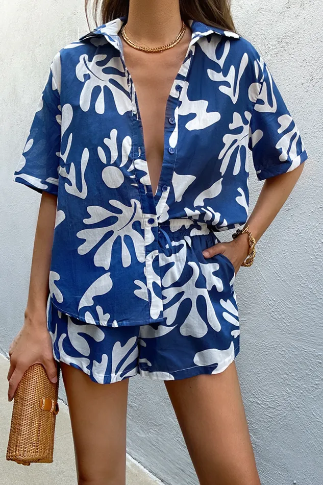 Runaway The Label Shorts Shop ENYA COTTON SHORTS 8211 STEEL BOTANICA