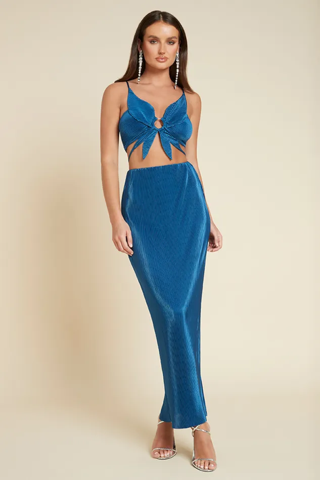 Runaway The Label Skirts Shop LENNY MAXI SKIRT 8211 AZURE BLUE
