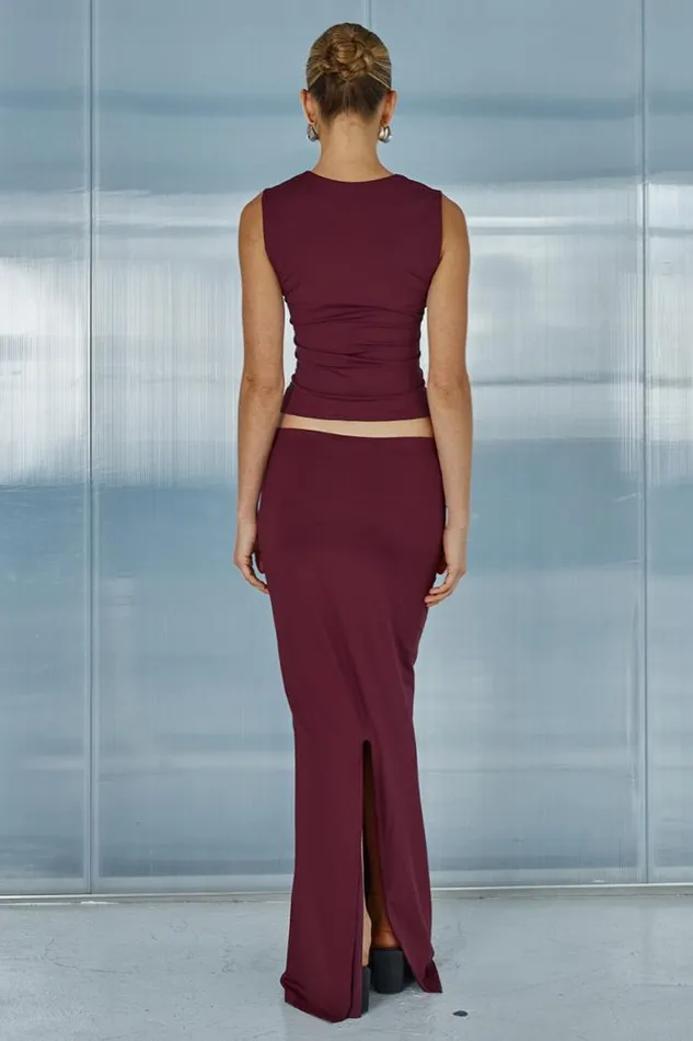 Runaway The Label Skirts Shop XAVI MAXI SKIRT 8211 MERLOT