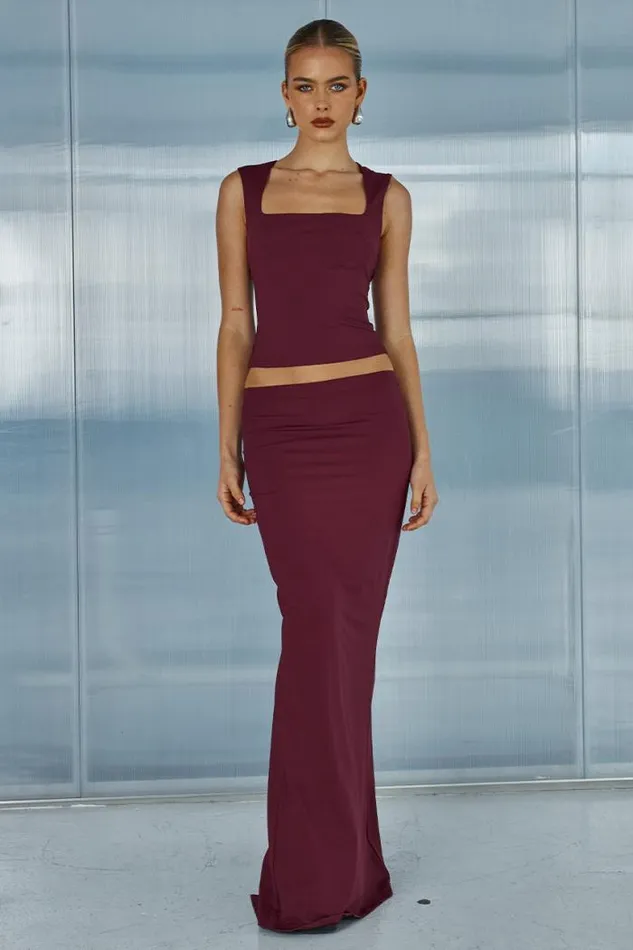 Runaway The Label Skirts Shop XAVI MAXI SKIRT 8211 MERLOT