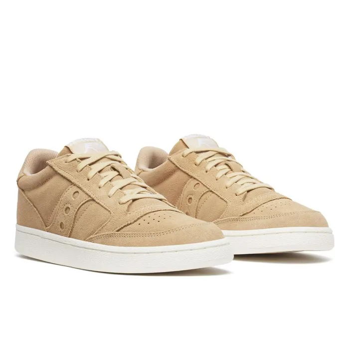 Saucony Lifestyle Women Jazz Court Split Suede Tan