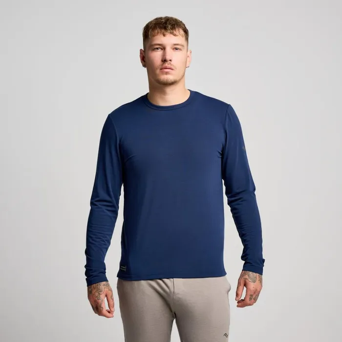 Saucony Tops Men Triumph Long Sleeve Navy