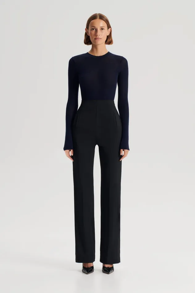Scanlan Theodore Babywool Crew Neck Sweater Navy Tops Scanlan Theodore Babywool Crew Neck Sweater Navy Tops Scanlan Theodore Women Knitwear