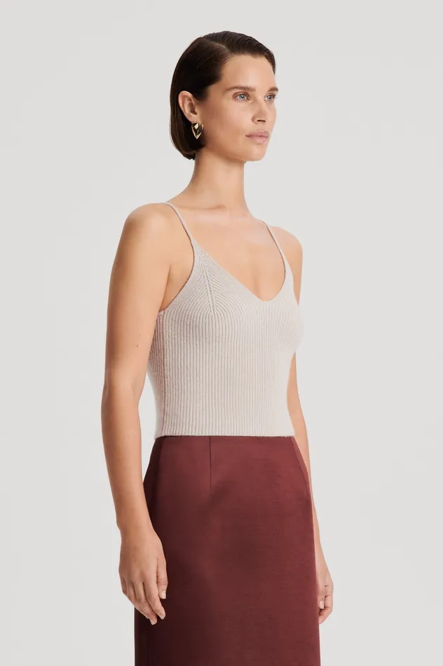 Scanlan Theodore CASHMERE CAMISOLE DOVE Women Knitwear Scanlan Theodore CASHMERE CAMISOLE DOVE Women Knitwear