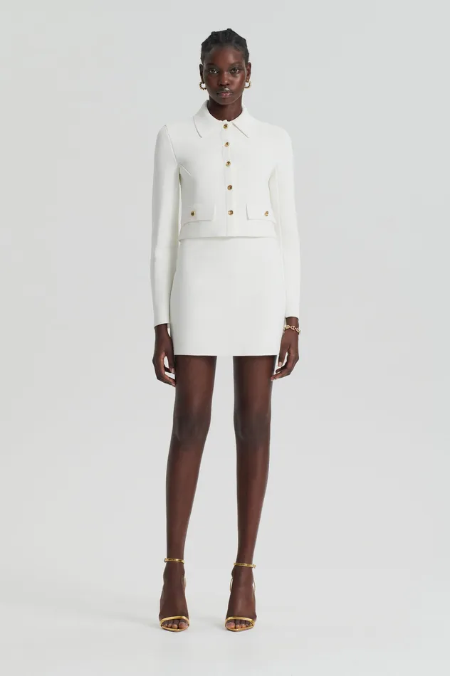 Scanlan Theodore CREPE KNIT MINI SKIRT CREME Women Skirts