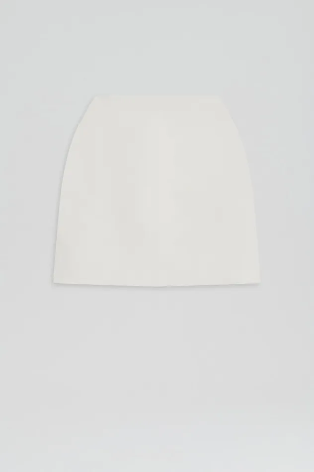 Scanlan Theodore CREPE KNIT MINI SKIRT CREME Women Skirts Scanlan Theodore CREPE KNIT MINI SKIRT CREME Women Skirts