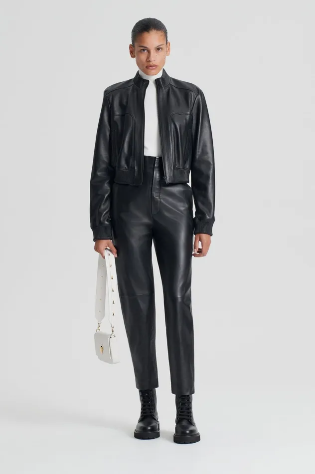 Scanlan Theodore LEATHER BOMBER BLACK Women Jackets