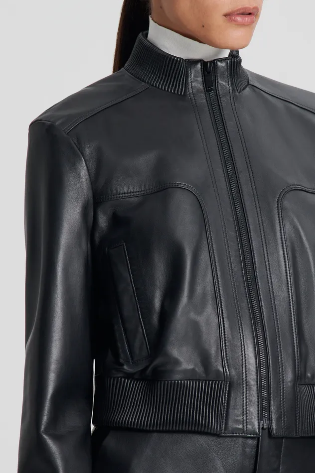 Scanlan Theodore LEATHER BOMBER BLACK Women Jackets Scanlan Theodore LEATHER BOMBER BLACK Women Jackets