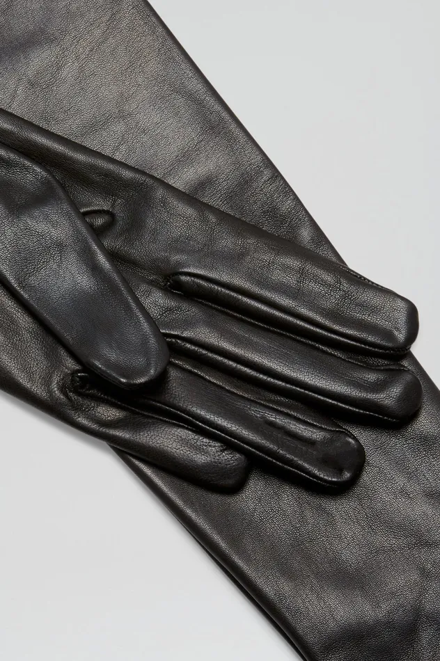 Scanlan Theodore Leather Women LEATHER GLOVES BLACK Scanlan Theodore Leather Women LEATHER GLOVES BLACK