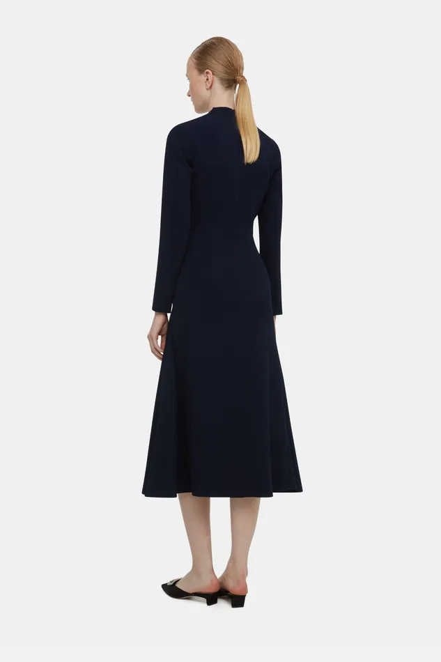 Seneca Dress In Midnight Double Crepe Dresses Emilia Wickstead Women