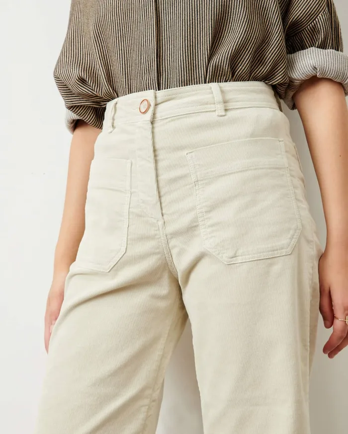 Sessn Womens Trousers Hudson street Milk