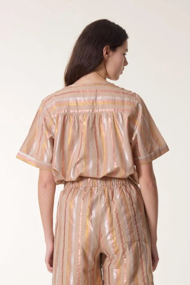 Shirts and Blouses Women Leon and Harper Blouse Clotild Shiny Powder