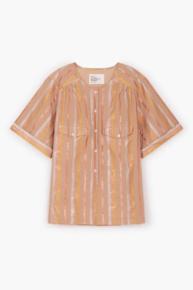 Shirts and Blouses Women Leon and Harper Blouse Clotild Shiny Powder