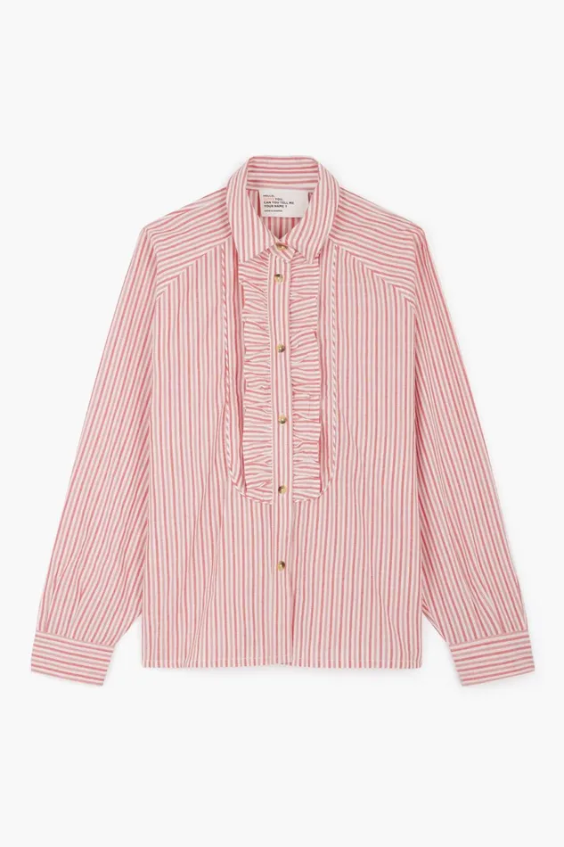 Shirts and Blouses Women Leon and Harper Choral Stripe Shirt Red