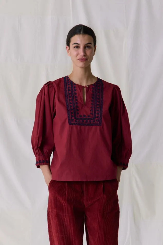 Shirts and Blouses Women Leon and Harper Coquine Plain Shirt Carmin