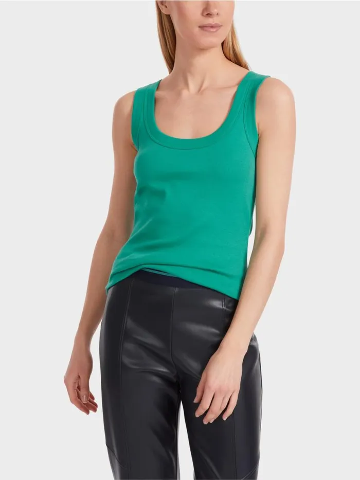 Shirts and Tops Damen Marc Cain rmelloses Top Aus Baumwollripp Enamel