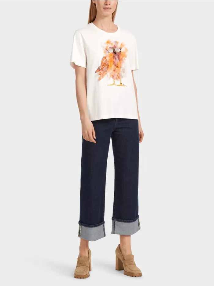 Shirts and Tops Damen Marc Cain TShirt Mit 3DApplikation Offwhite
