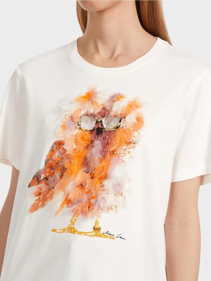 Shirts and Tops Damen Marc Cain TShirt Mit 3DApplikation Offwhite
