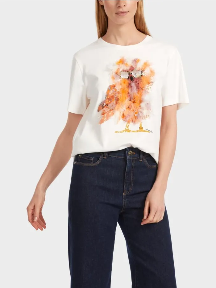 Shirts and Tops Damen Marc Cain TShirt Mit 3DApplikation Offwhite