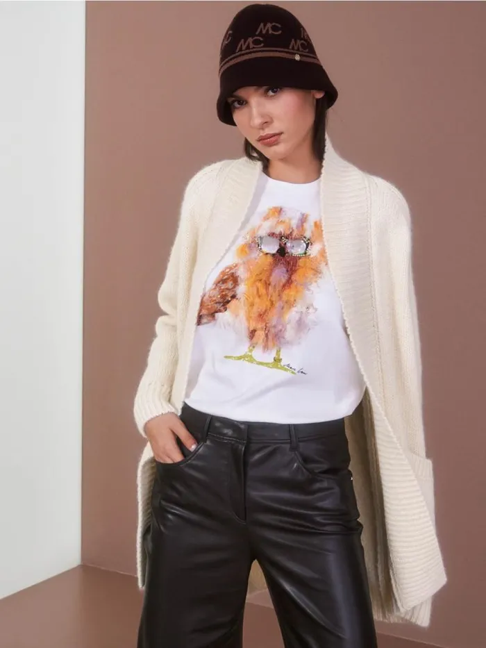 Shirts and Tops Damen Marc Cain TShirt Mit 3DApplikation Offwhite