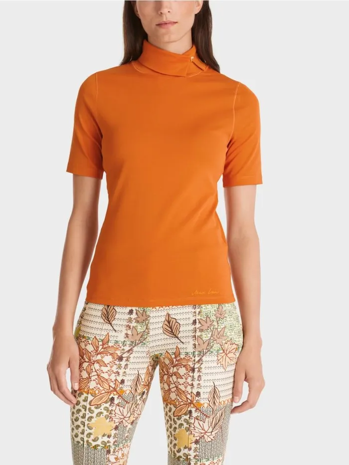 Shirts and Tops Damen Marc Cain TShirt Mit Rollkragen Deep Pumpkin