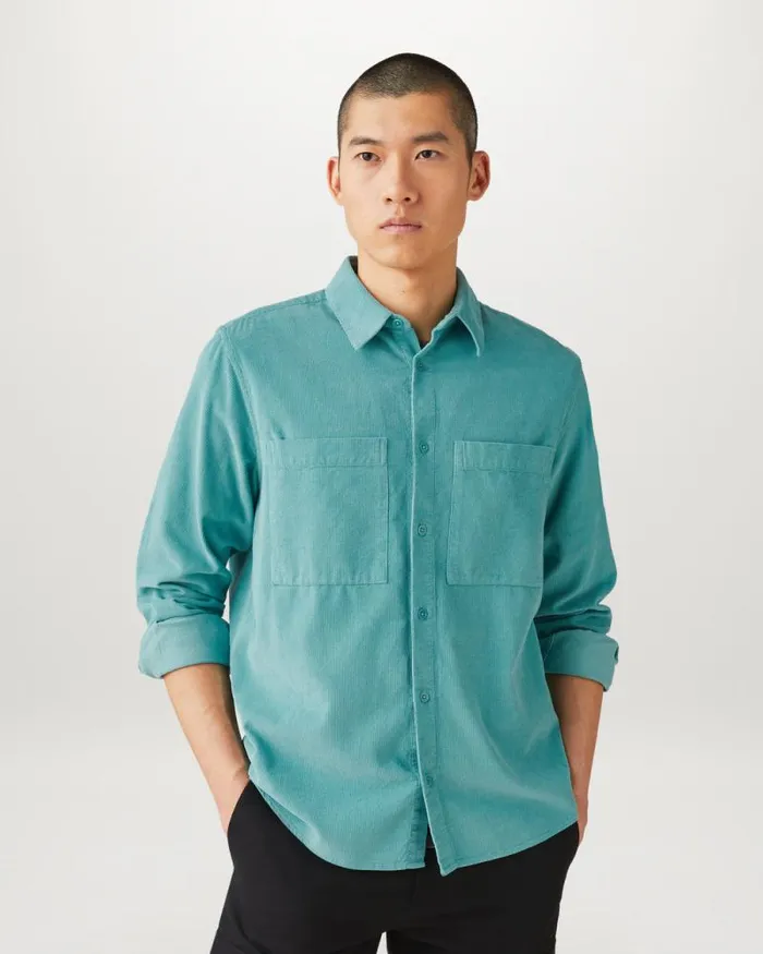 Shirts Men Belstaff Foundry Shirt Oil Blue