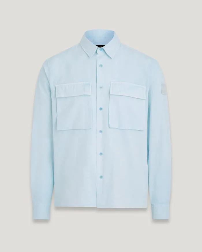 Shirts Men Belstaff Mineral Caster Shirt Skyline Blue