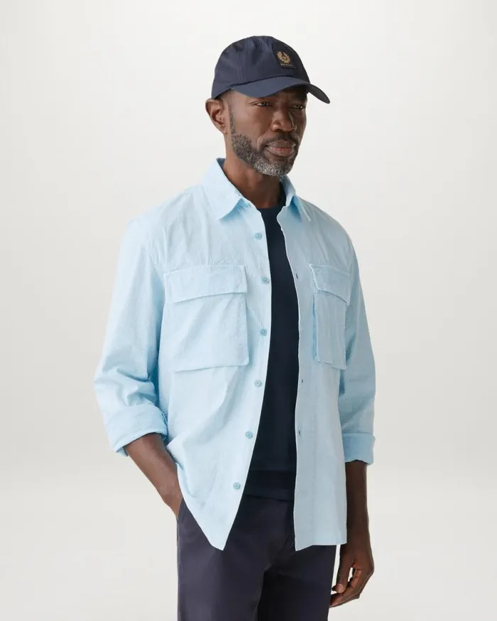 Shirts Men Belstaff Mineral Caster Shirt Skyline Blue