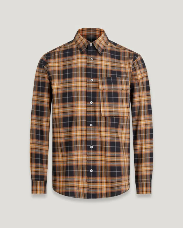 Shirts Men Belstaff Scale Shirt Black Glaze Yellow