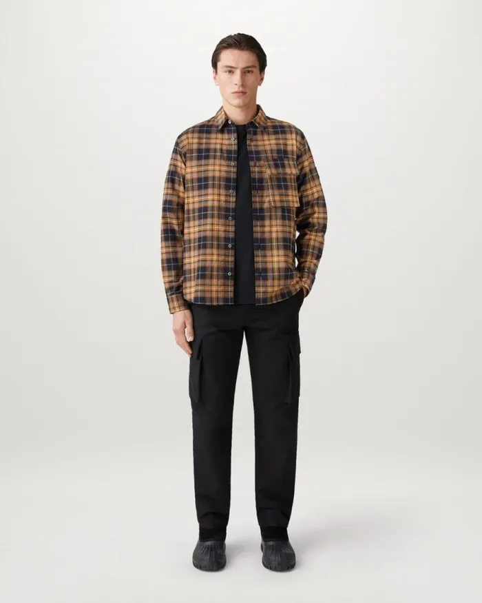 Shirts Men Belstaff Scale Shirt Black Glaze Yellow