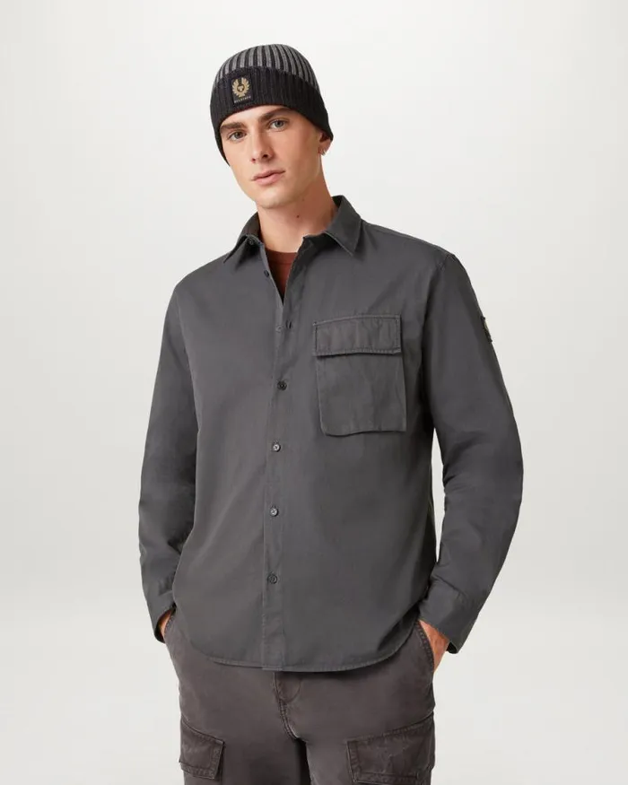 Shirts Men Belstaff Scale Shirt Forge Grey Shirts Men Belstaff Scale Shirt Forge Grey