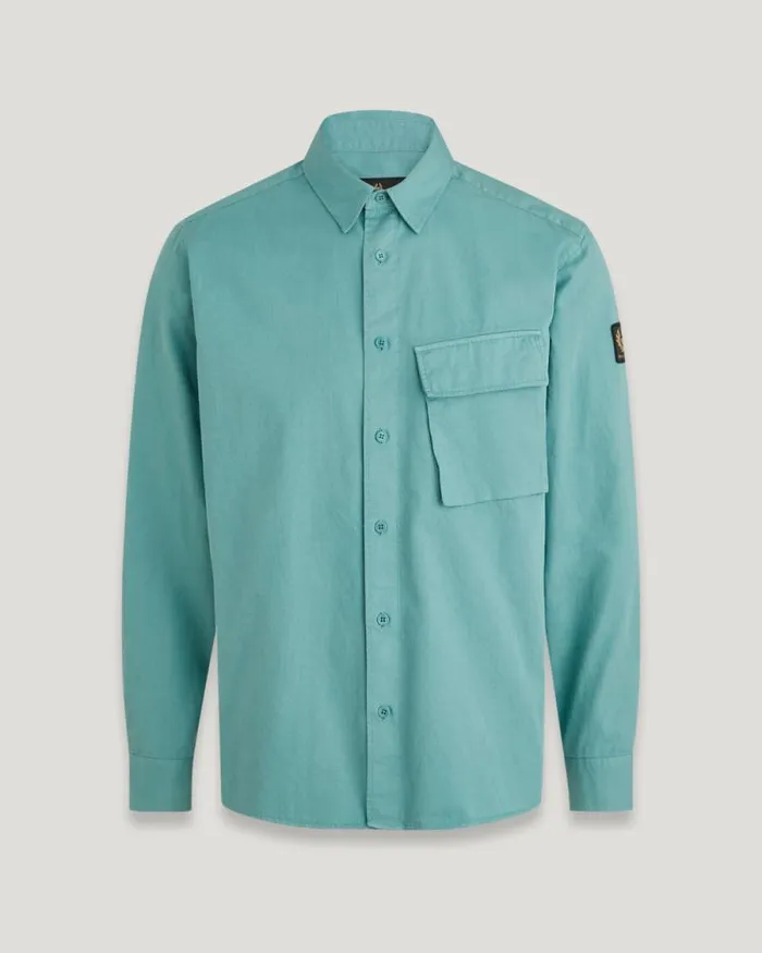 Shirts Men Belstaff Scale Shirt Oil Blue