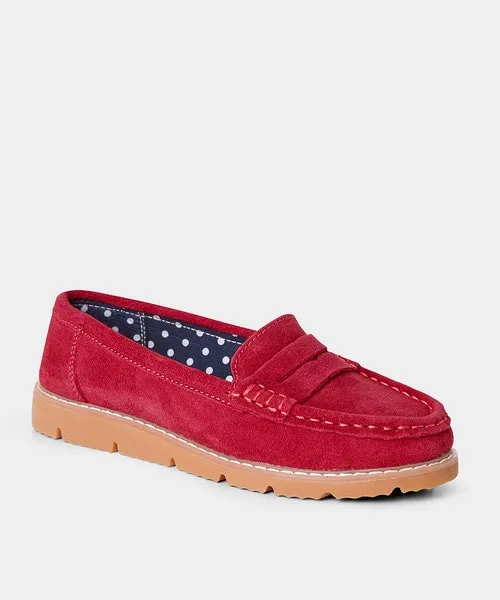 Shoes Sandals and Boots Apparel Palma Harbour Suede Loafers Red Joebrowns