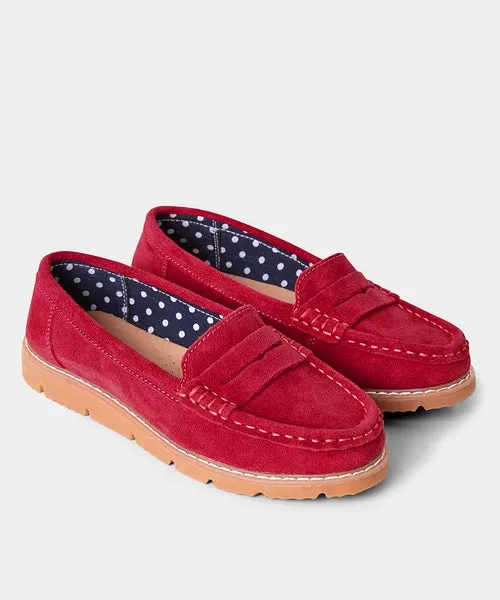 Shoes Sandals and Boots Apparel Palma Harbour Suede Loafers Red Joebrowns