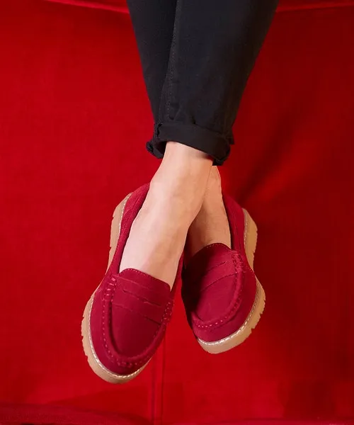 Shoes Sandals and Boots Apparel Palma Harbour Suede Loafers Red Joebrowns