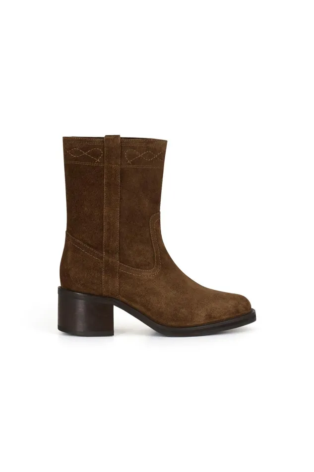 Shoes Women Leon and Harper Charls Suede Boots Olive