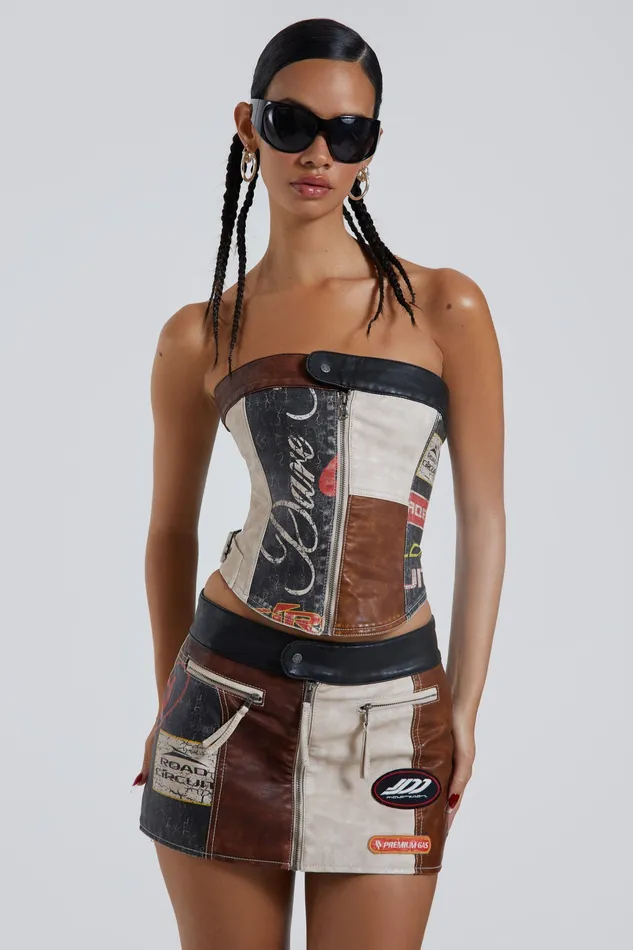 Shop Daytona Vegan Leather Corset Top Women Tops Jaded London
