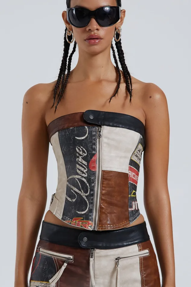 Shop Daytona Vegan Leather Corset Top Women Tops Jaded London