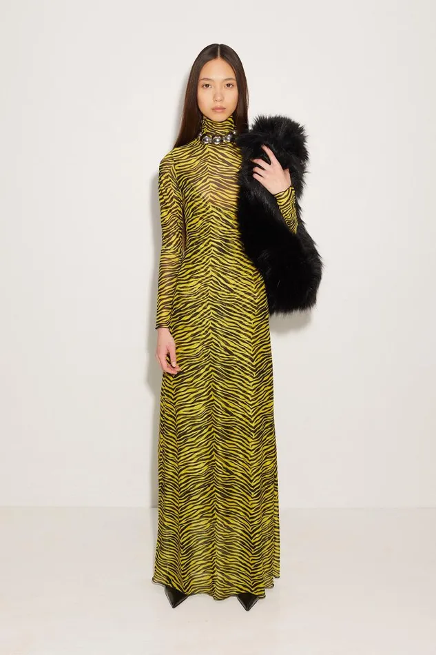 Shop Simon Miller DRESSES Mesh Zesty Dress Zebra Stripe