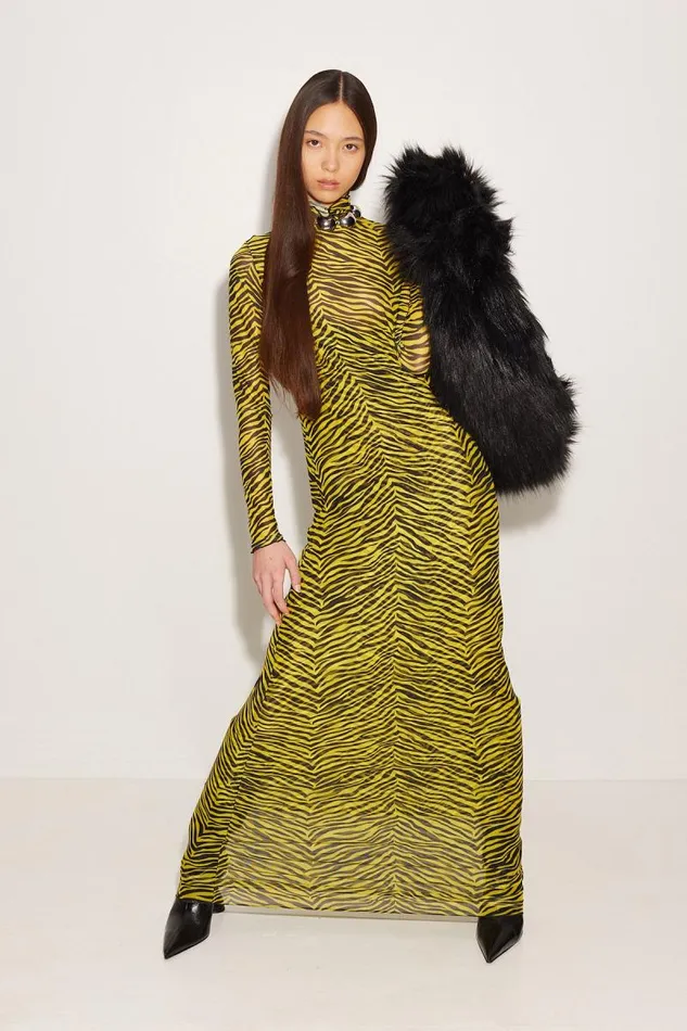 Shop Simon Miller DRESSES Mesh Zesty Dress Zebra Stripe