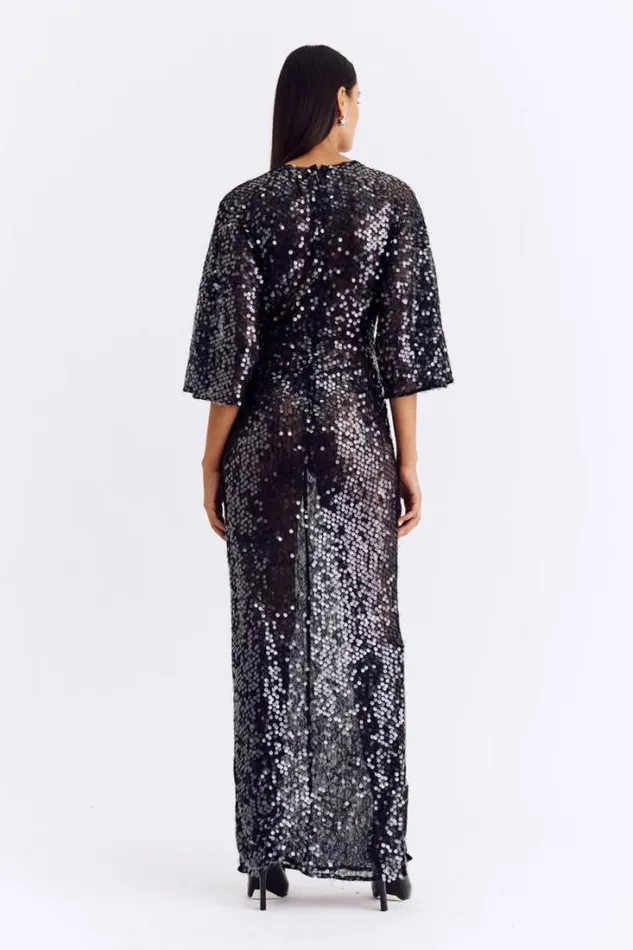 Shop SUBOO Dresses Ava Lace Sequin Cape Sleeve Maxi