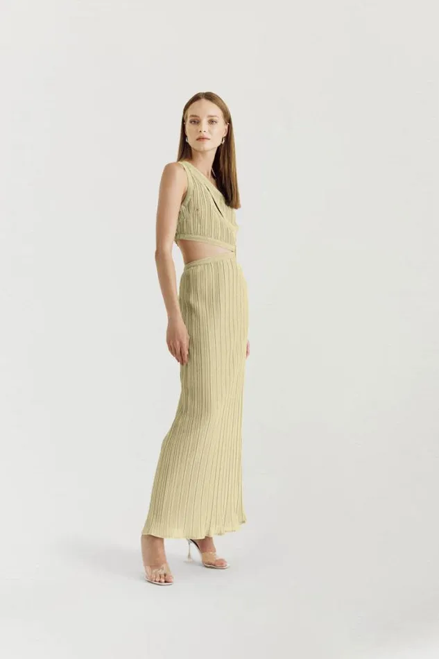 Shop SUBOO Dresses Stevie One Shoulder Cutout Maxi Dress 8211 Gold