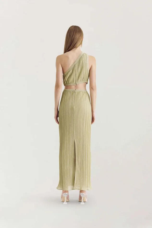 Shop SUBOO Dresses Stevie One Shoulder Cutout Maxi Dress 8211 Gold