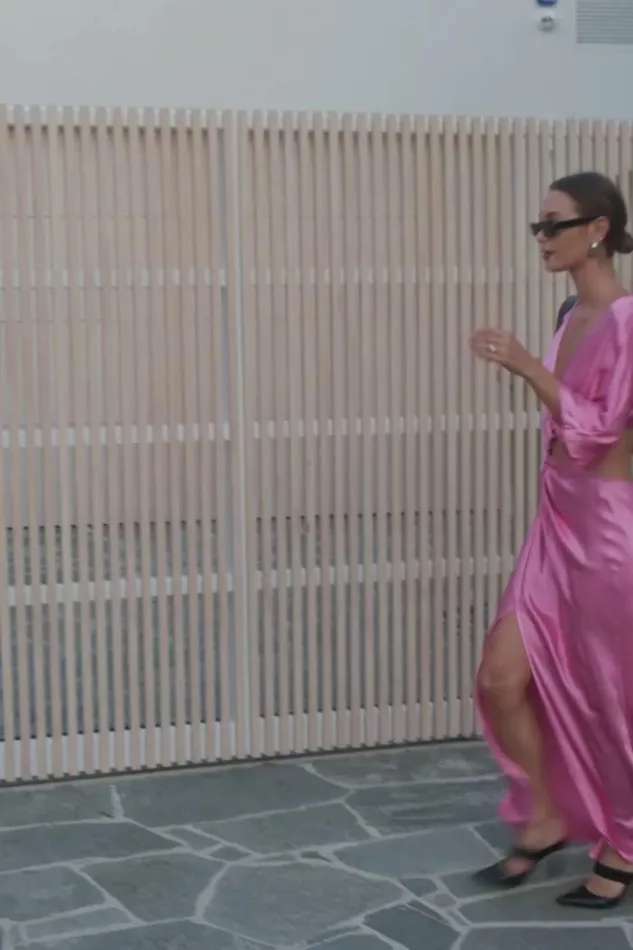 Shop SUBOO Dresses Tate Rouched Cross Over Midi Dress 8211 Candy Pink