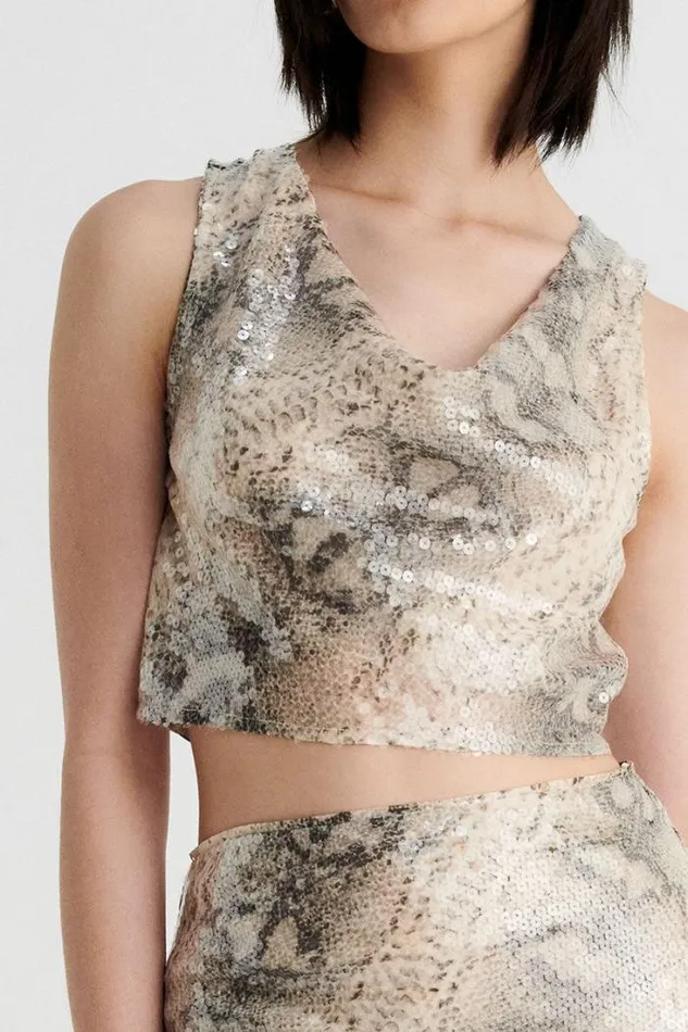 Shop SUBOO Matching Sets Aquarius Cowl Neck Crop Top