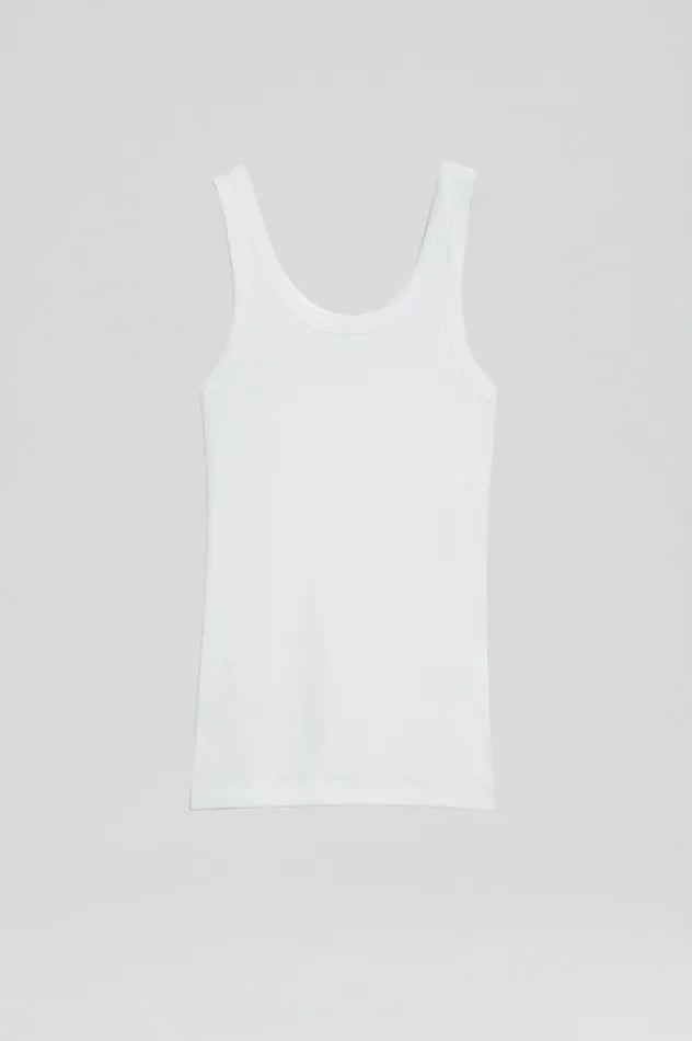 SILK COTTON SINGLET WHITE Women Tops Scanlan Theodore SILK COTTON SINGLET WHITE Women Tops Scanlan Theodore