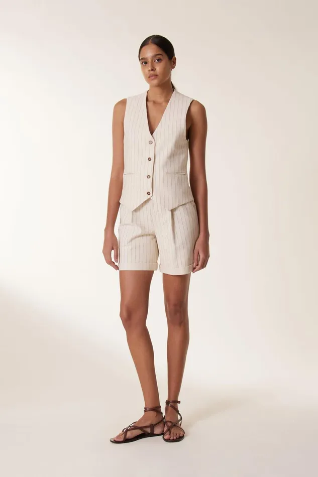 Skirts and Shorts Women Leon and Harper Quirin Vertic Short Ecru