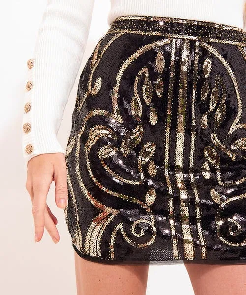 Skirts Apparel All The Sparkles Mini Skirt Gold Joebrowns
