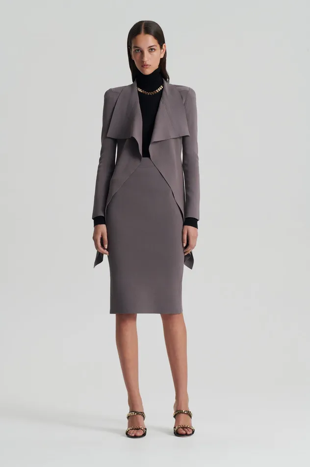 Skirts Scanlan Theodore Women CREPE KNIT SLIT BACK SKIRT TORBA
