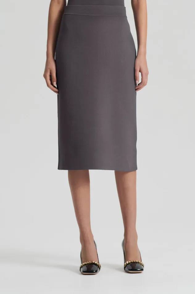 Skirts Scanlan Theodore Women CREPE KNIT SLIT BACK SKIRT TORBA